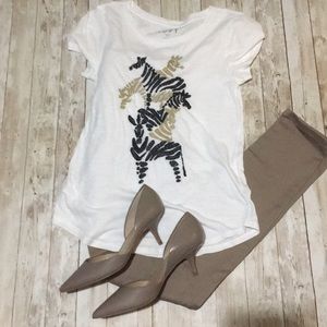 New Ann Taylor loft zebra tee